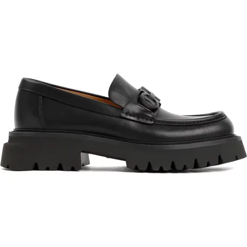 Leather Loafers with Gancini Details , male, Sizes: 6 UK, 6 1/2 UK - Salvatore Ferragamo - Modalova