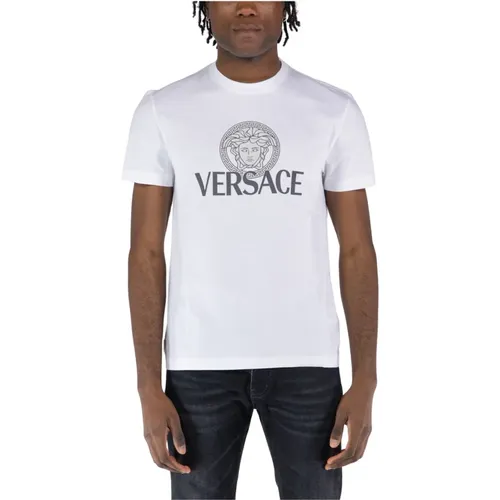 Compact T-Shirt , male, Sizes: L, M, XL - Versace - Modalova