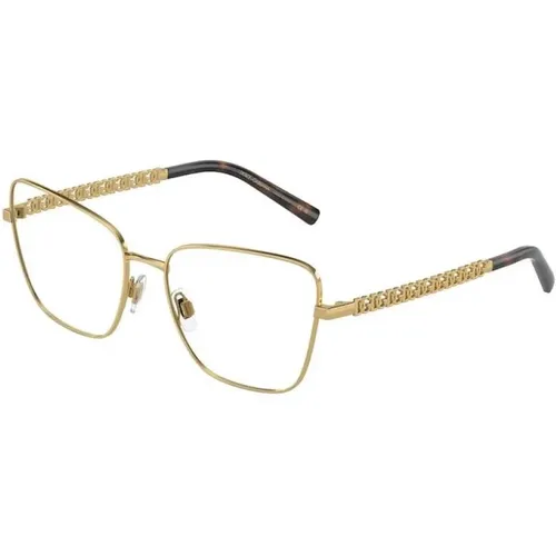 Stilvolle Brille mit Goldgestell - Dolce & Gabbana - Modalova