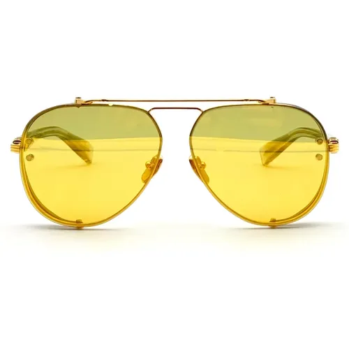 Aviator Sunglasses - Gold/Crystal Grey , male, Sizes: ONE SIZE - Balmain - Modalova
