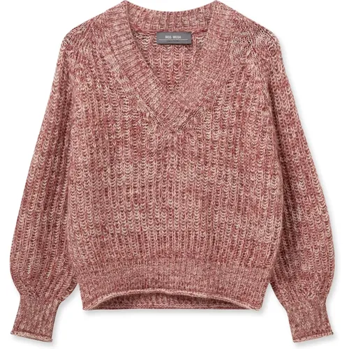 V-Ausschnitt Strickpullover , Damen, Größe: L - MOS MOSH - Modalova