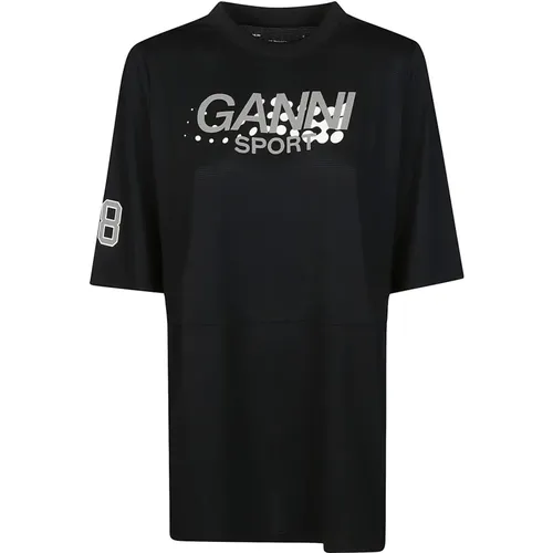 Aktives Mesh-Layered T-Shirt Ganni - Ganni - Modalova