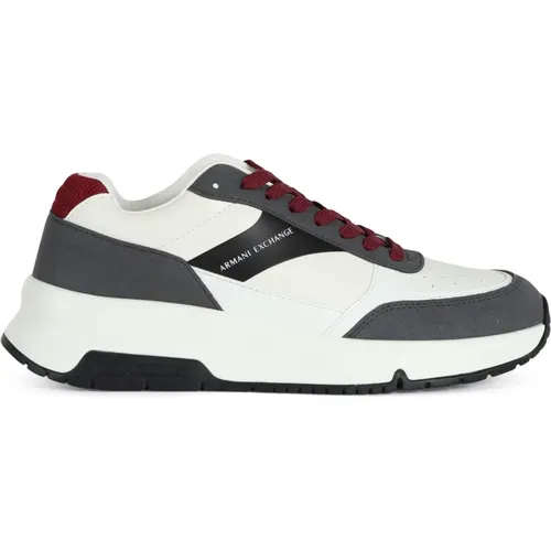 Eco-Leder Logo Sneakers , Herren, Größe: 43 EU - Armani Exchange - Modalova