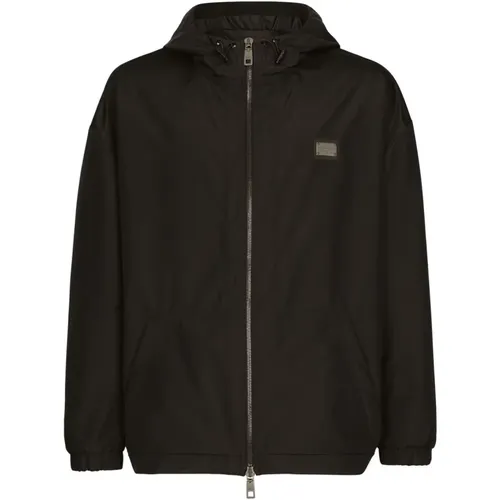 Nylon hooded jacket , male, Sizes: XL, M, L - Dolce & Gabbana - Modalova