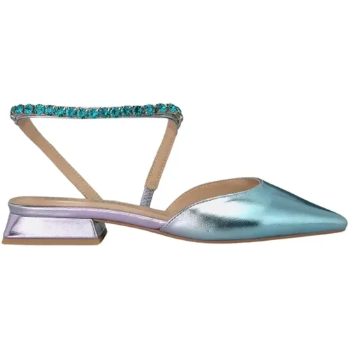 Rhinestone Strap Flat Shoes , female, Sizes: 6 UK, 4 UK, 8 UK, 3 UK, 5 UK, 7 UK - Alma en Pena - Modalova