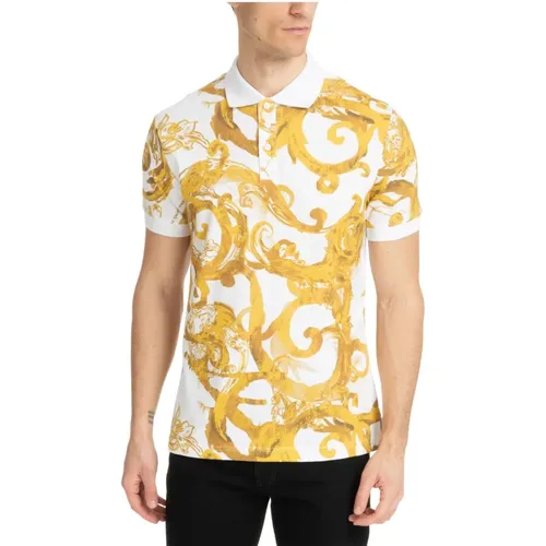 Abstract Watercolour Polo Shirt , male, Sizes: 2XL, L, M, S, 3XL - Versace Jeans Couture - Modalova