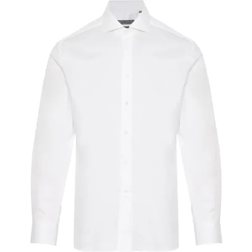 Cotton Twill Dress Shirt Made in Italy , male, Sizes: M, L, XL, 5XL, 4XL, 3XL, 2XL - Corneliani - Modalova