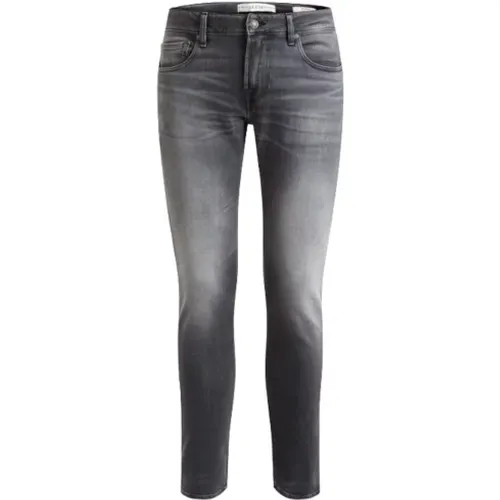 Neue Miami Slim Jeans mit Leder Patch , Herren, Größe: W32 - Guess - Modalova