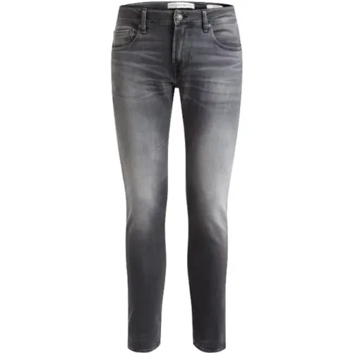 Neue Miami Slim Jeans mit Leder Patch , Herren, Größe: W28 - Guess - Modalova