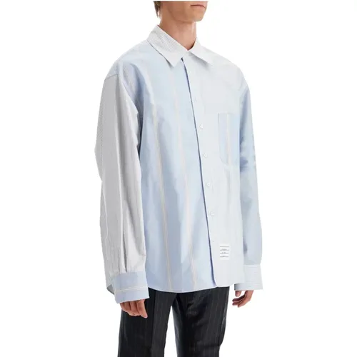 Striped Oxford Cotton Oversized Shirt , male, Sizes: L, M, S - Thom Browne - Modalova