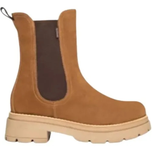 Wildleder Chelsea Boots mit Blockabsatz , Damen, Größe: 36 EU - Nerogiardini - Modalova