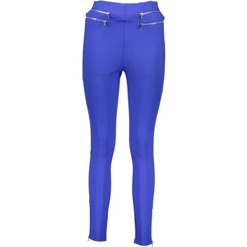 Blaue Damen Hose Haken und Reißverschluss , Damen, Größe: XL - Guess - Modalova