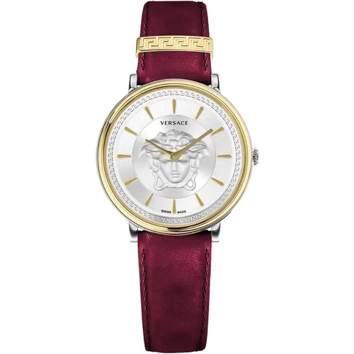 Medusa V Circle Watch Bordeaux Gold , female, Sizes: ONE SIZE - Versace - Modalova