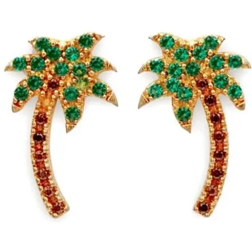 Goldfarbene Palm Tree Ohrringe - Palm Angels - Modalova