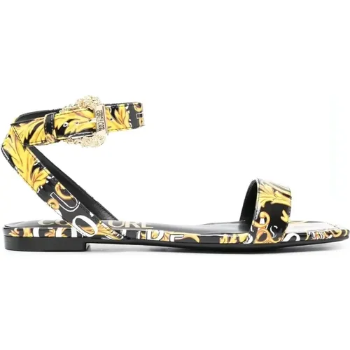 Multicolour Flat Sandals , female, Sizes: 3 UK, 4 UK - Versace Jeans Couture - Modalova