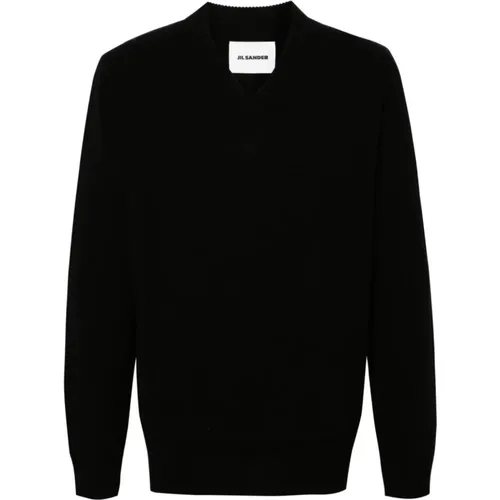 Knitted V-Neck Sweater , male, Sizes: L, M - Jil Sander - Modalova