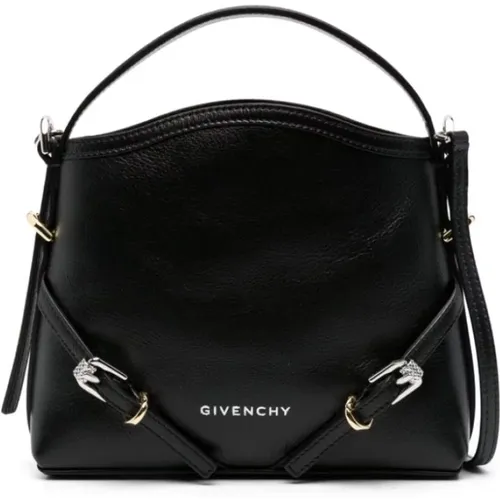 Schwarze Lederhandtasche mit Schnalldetails - Givenchy - Modalova