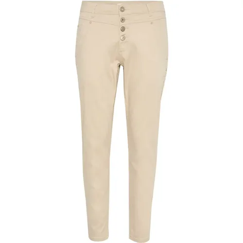 Modern 7/8 Twill Pants Feather Gray , female, Sizes: W29, W28, W25, W24, W26, W34 - Cream - Modalova