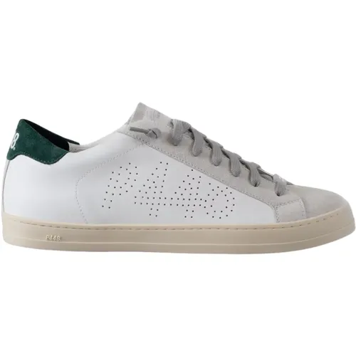 John Denim Leather Sneakers Green Sole , male, Sizes: 6 UK, 10 UK, 11 UK, 9 UK, 7 UK, 8 UK - P448 - Modalova