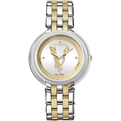 Damen Gold Stahl Quarz Uhr , Damen, Größe: ONE Size - Versace - Modalova