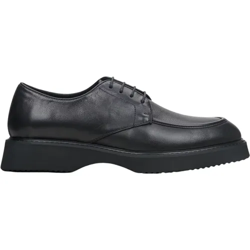 Herren Schwarze Schnürschuhe aus Echtem Leder Er00113938 - Estro - Modalova