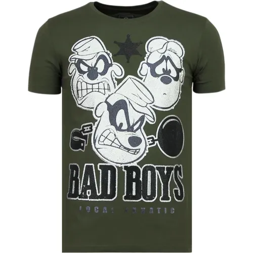 Beagle Boys Rhinestones - Lustiges T-Shirt Herren - 6319G , Herren, Größe: L - Local Fanatic - Modalova