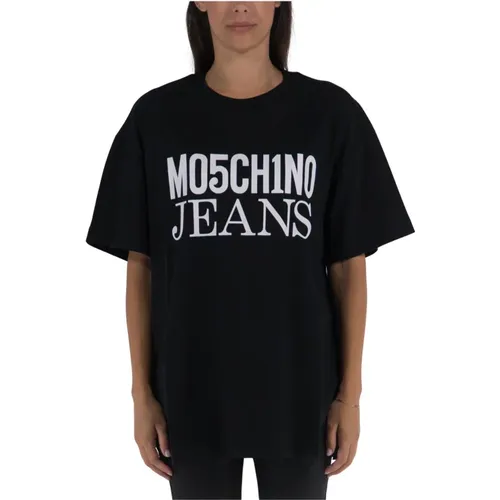 Oversized Logo T-Shirt , Damen, Größe: XS - Moschino - Modalova