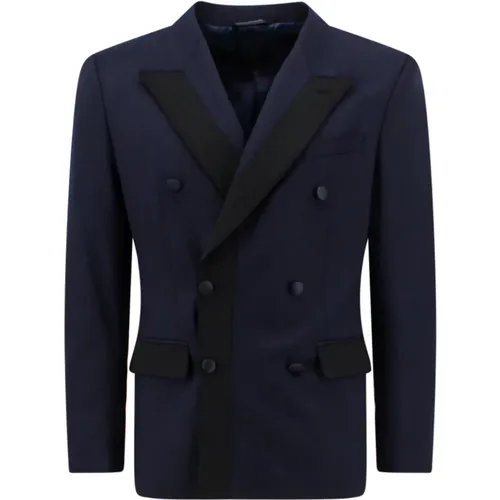 Sophisticated Double-Breasted Wool Blend Blazer for Men , male, Sizes: L - Dolce & Gabbana - Modalova