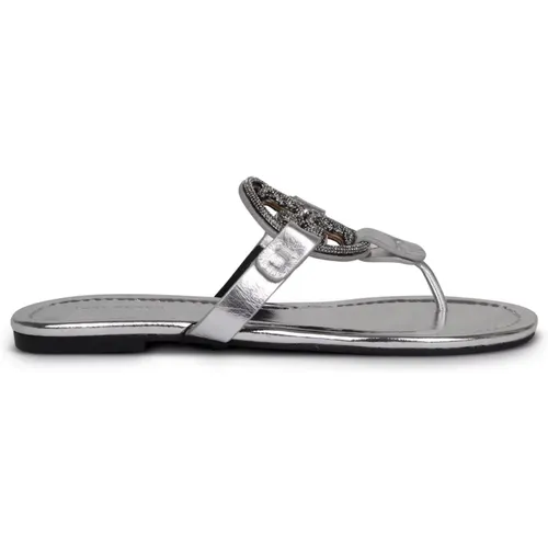 Monochrome Metallic Flip Flops , Damen, Größe: 36 EU - TORY BURCH - Modalova