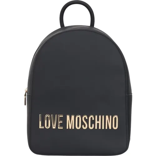 Schwarzer Maxi Lettering Rucksack , Damen, Größe: ONE Size - Love Moschino - Modalova