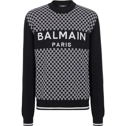 Mini monogram jumper , male, Sizes: M, L - Balmain - Modalova