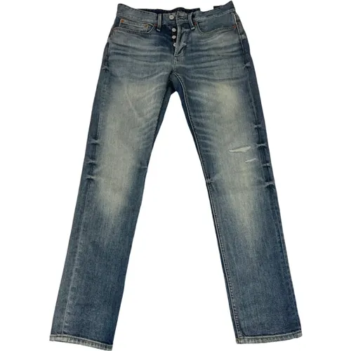 Slim Fit Mid Jeans with Button Fly , male, Sizes: W33 L32, W34 L34, W32 L32 - Denham - Modalova