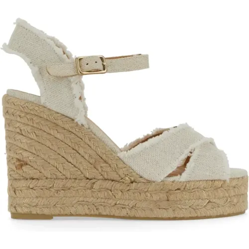 Linen Espadrille with Adjustable Buckle Strap , female, Sizes: 8 UK - Castañer - Modalova