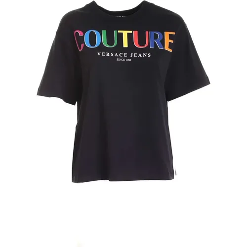 Multicolor Logo T-Shirt , female, Sizes: XL, L - Versace Jeans Couture - Modalova