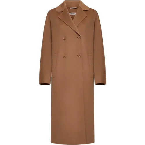 Camel Wool Double-Breasted Coat , female, Sizes: XS - Max Mara - Modalova