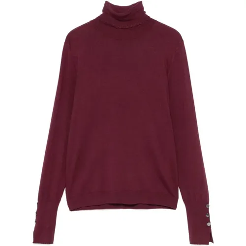 Burgundy Knit Roll Neck Sweater , female, Sizes: S - Liu Jo - Modalova