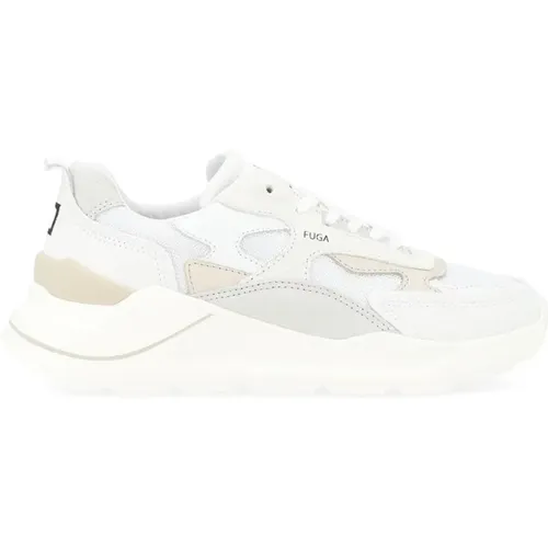 Weiße und beige Canvas-Sneaker-Modell Fuga , Damen, Größe: 36 EU - D.a.t.e. - Modalova