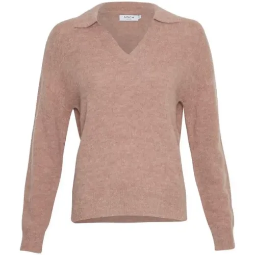 Alpaka V-Ausschnitt Pullover , Damen, Größe: M/L - moss copenhagen - Modalova