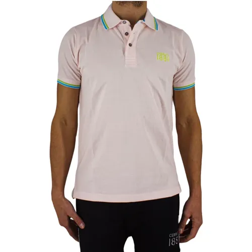 Rosen Polo Shirt Kurzarm Bestickt , Herren, Größe: L - Cerruti 1881 - Modalova