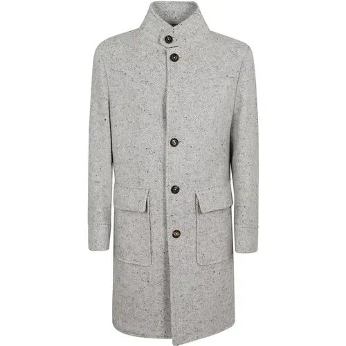 Grey Wool Coat Aw24 Stylish , male, Sizes: L, M - Eleventy - Modalova