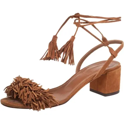 Pre-owned Suede sandals , female, Sizes: 3 UK - Aquazzura Pre-owned - Modalova