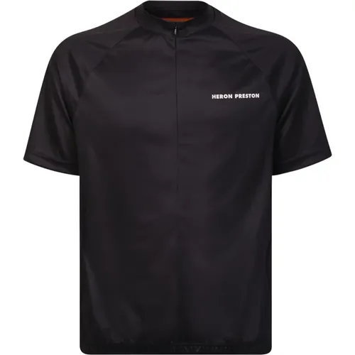 Training T-Shirt, Round Neck, Short Sleeves, Logo Print, Reflective Details , male, Sizes: XS - Heron Preston - Modalova