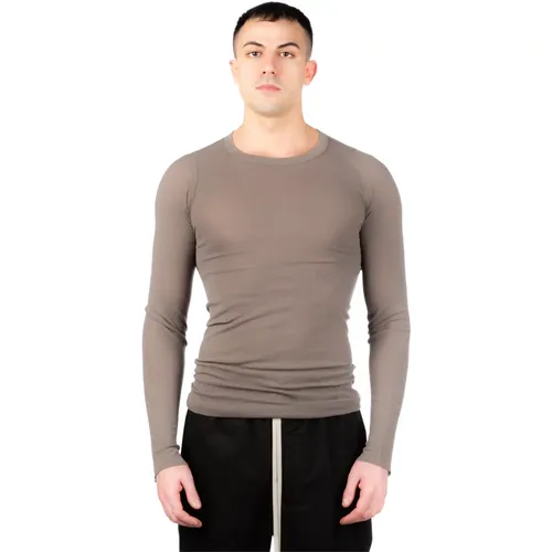 Durchsichtiges Langarm-Rippstrick-T-Shirt , Herren, Größe: L - Rick Owens - Modalova