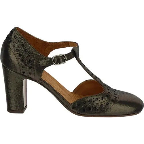 Eisen Metallisierte Leder T-Strap Pumps - Chie Mihara - Modalova