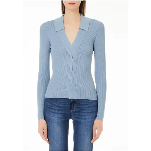 Hellblauer Pullover Eleganter V-Ausschnitt , Damen, Größe: XS - Liu Jo - Modalova