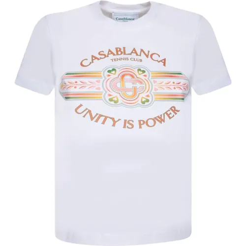 Einheit Macht Grafik T-Shirt Weiß , Damen, Größe: XS - Casablanca - Modalova