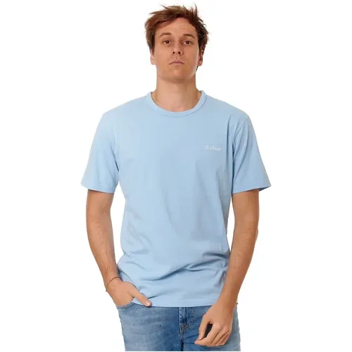 Blau besticktes T-Shirt Dover Modell , Herren, Größe: L - MC2 Saint Barth - Modalova