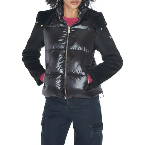 Schwarze Kapuzenjacke für Frauen , Damen, Größe: XS - YES ZEE - Modalova