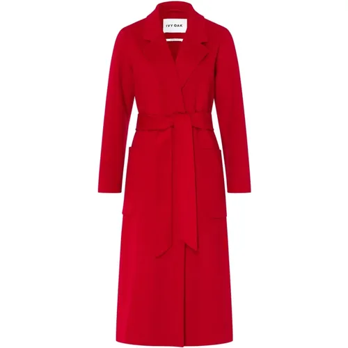 Loose Fit Wool Coat with Belt and Pockets , female, Sizes: L, XS - IVY OAK - Modalova