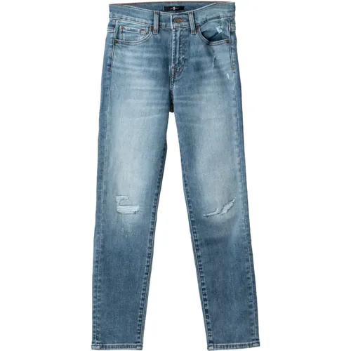 Roxanne Slim Straight Luxus Jeans , Herren, Größe: XL - 7 For All Mankind - Modalova
